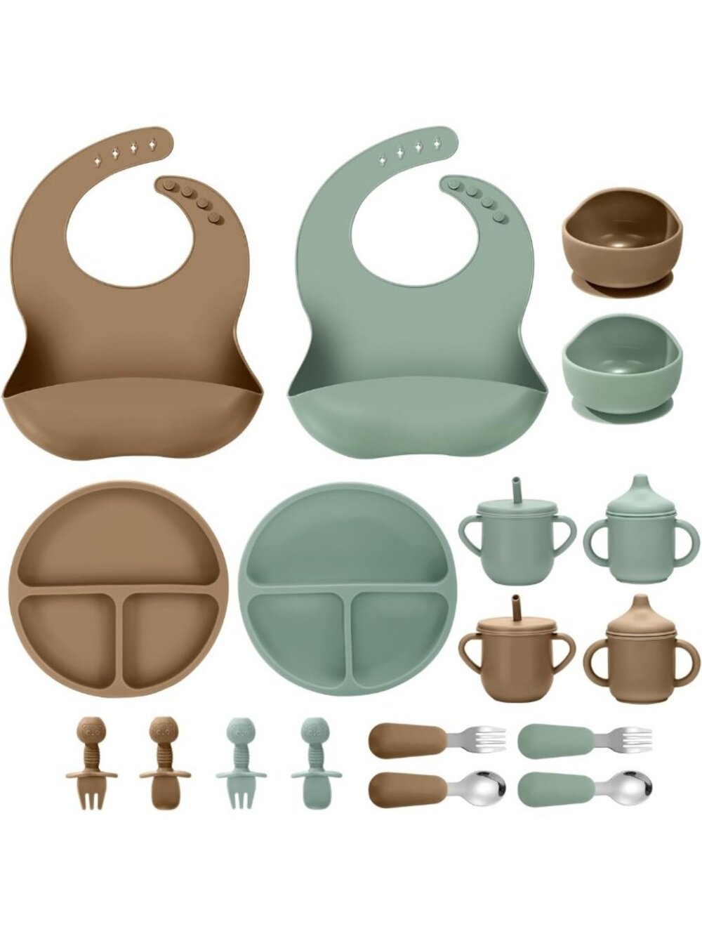 Silicone Baby Feeding Set, 18PCS Baby Led Weaning Supplies